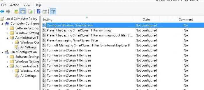 фильтр windows smartscreen 